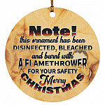 Ornament Has Been Disinfected Ornament, White, Circle Ornament