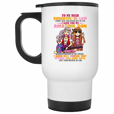 14 oz. White Travel Mug