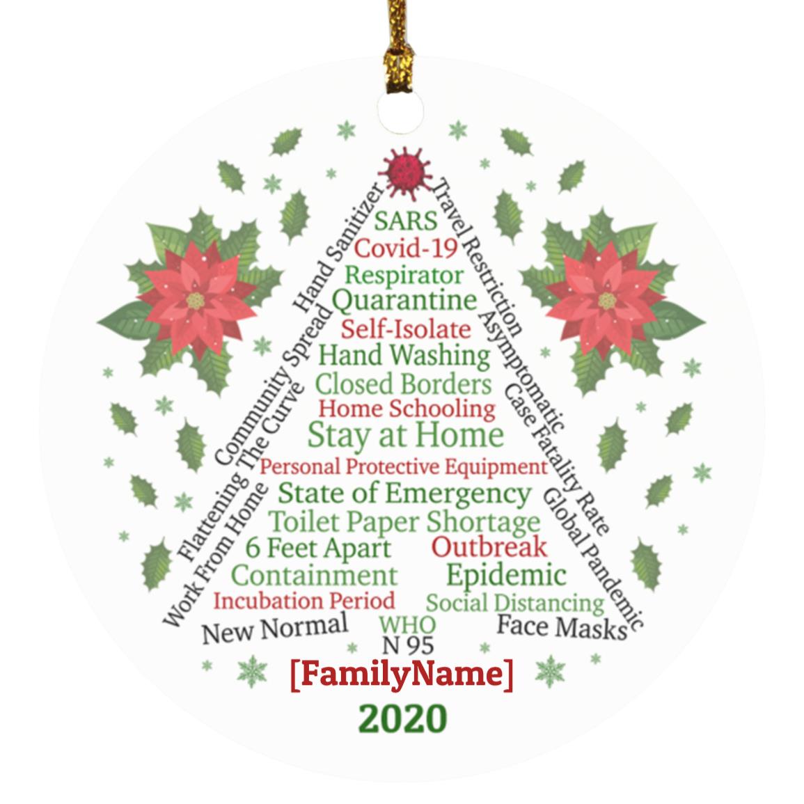 Personalized the New Normal I Survived Ornament, White, Circle Ornament