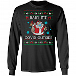 Baby It's Co-vid Outside Hoodie, Black, Long Sleeve