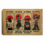 Samurai Girl Be Strong Canvas, White, 0.75'' Framed Canvas Samurai Girl Be Strong Canvas, White, 0.75'' Framed Canvas