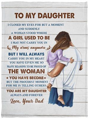 From Dad To My Daughter I Closed My Eyes For, White, VPS Cozy Plush Fleece Blanket - 30x40