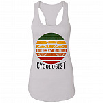 Cycologist Tank Top, White, Ladies Racerback Tank
