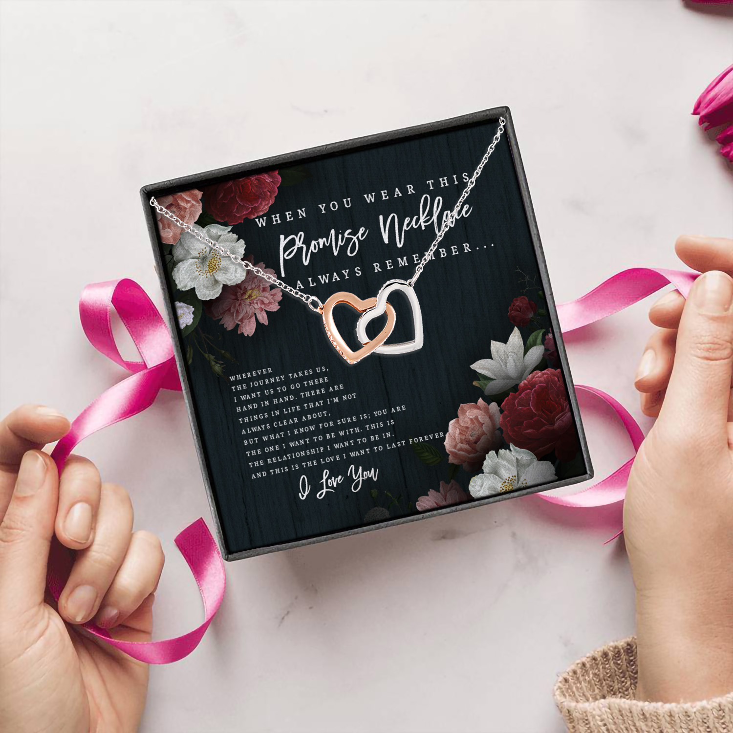 2VT. When You Wear This Promise Necklace(4) Interlocking Hearts Necklace 5