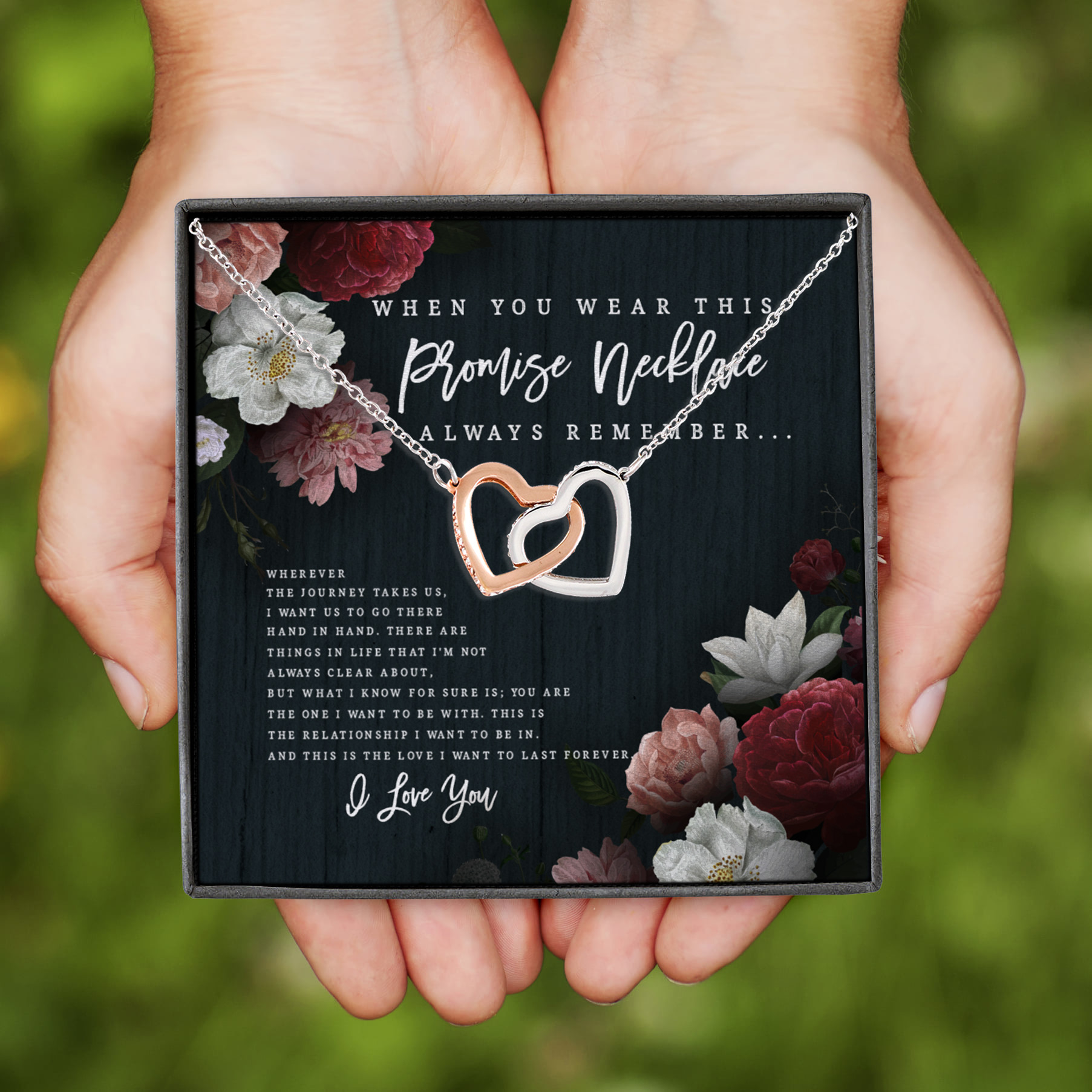 2VT. When You Wear This Promise Necklace(4) Interlocking Hearts Necklace