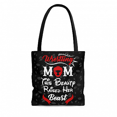 Wrestling Mom This Beauty Raised Her Beast All Over Print Tote Bag - Shoulder Bag - Reusable Grocery Bag