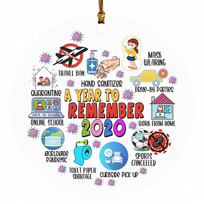 A Year To Remember 2020, White, Circle Ornament