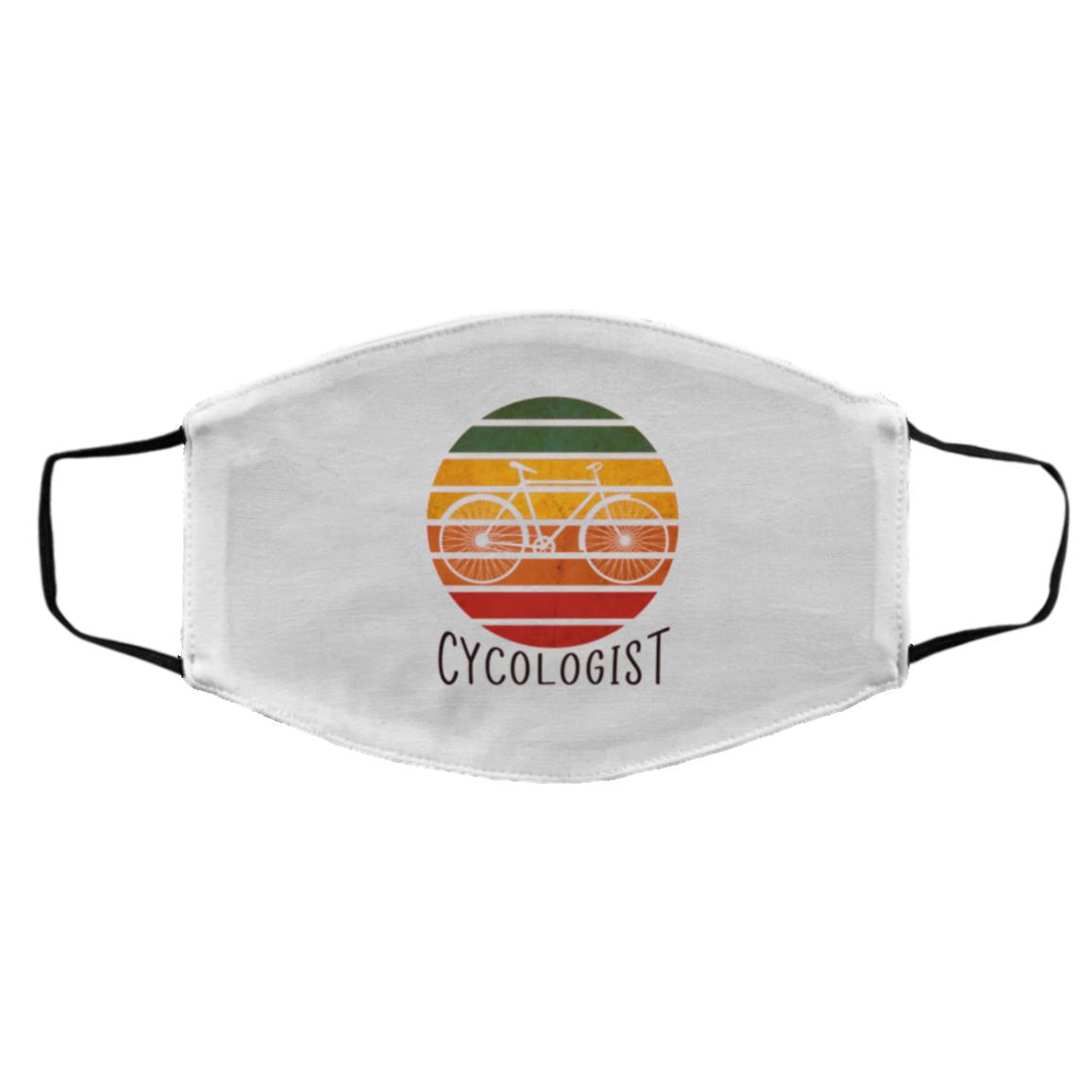 Cycologist Mask, White, Cloth Face Cover – Medium/Large