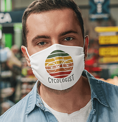 Alternative view of Cycologist Vintage Funny Biking Cyclist Gifts Washable Reusable Custom Printed Cloth Face Mask Cover