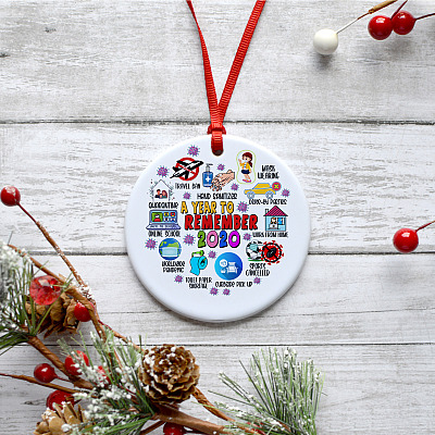 Alternative view of A Year To Remember 2020 Circle Christmas Ornament Keepsake - 2020 Christmas Ornament