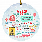The Year 2020 Ornament, White, Circle Ornament