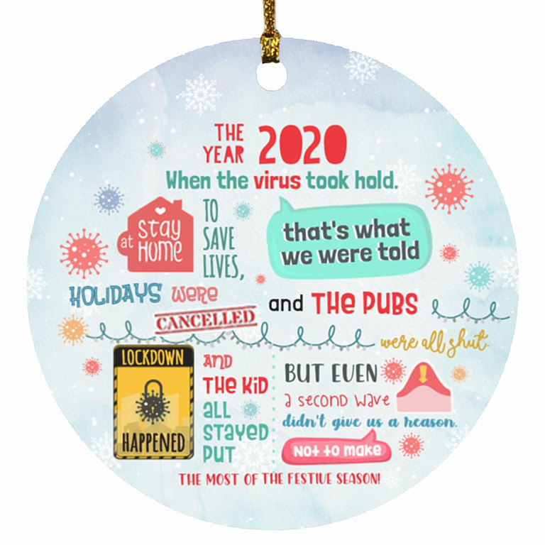 The Year 2020 Ornament, White, Circle Ornament