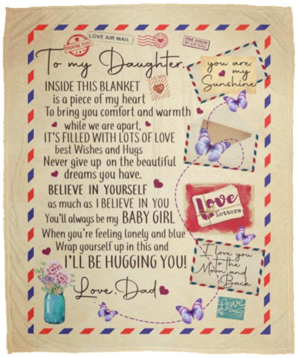 To My Daughter Inside This Blanket, White, Cozy Plush Fleece Blanket - 50x60 To My Daughter Inside This Blanket, White, Cozy Plush Fleece Blanket - 50x60