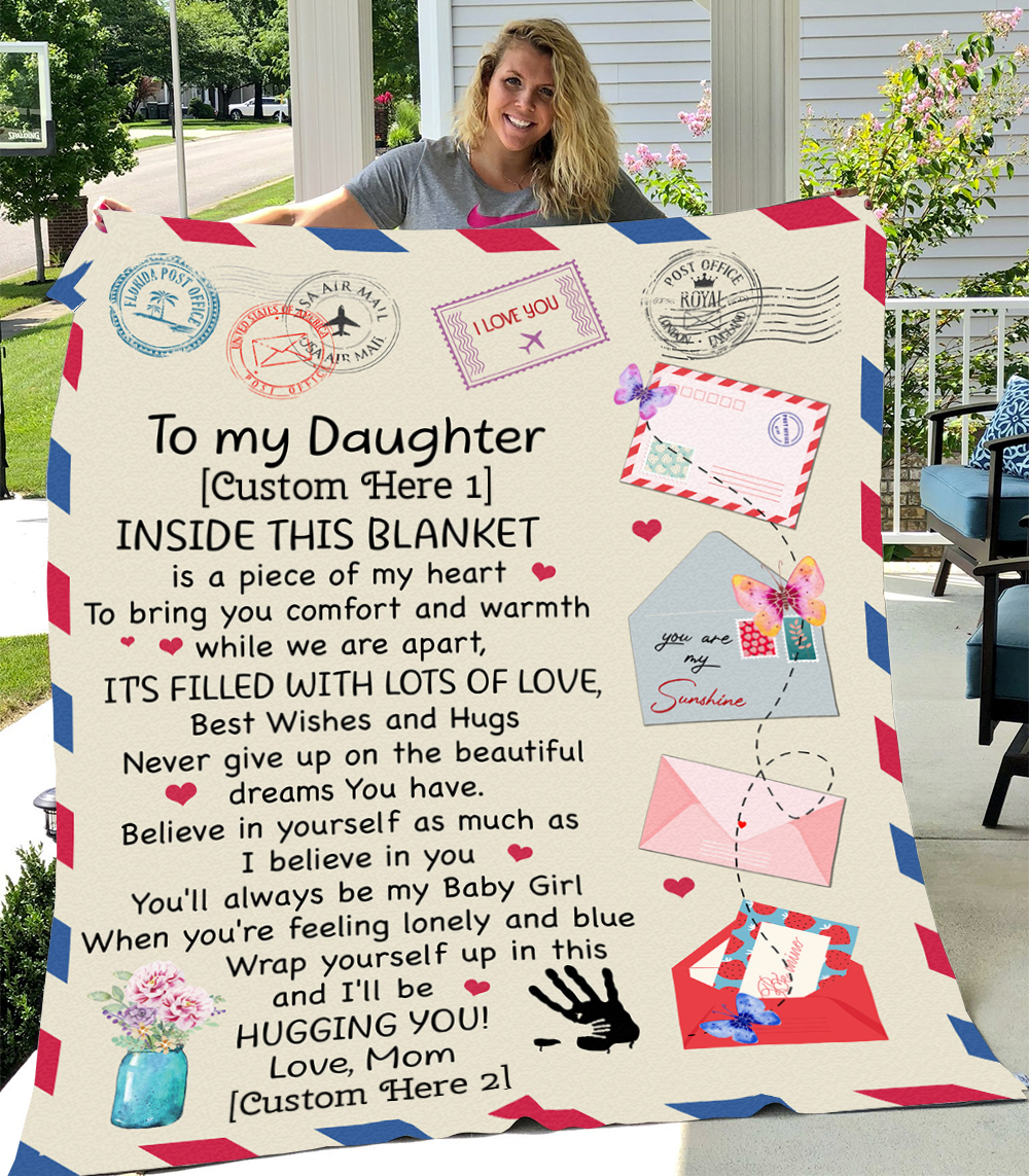1VT. UU TIEN Dad To My Daughter Inside Blanket Personalized-namehere