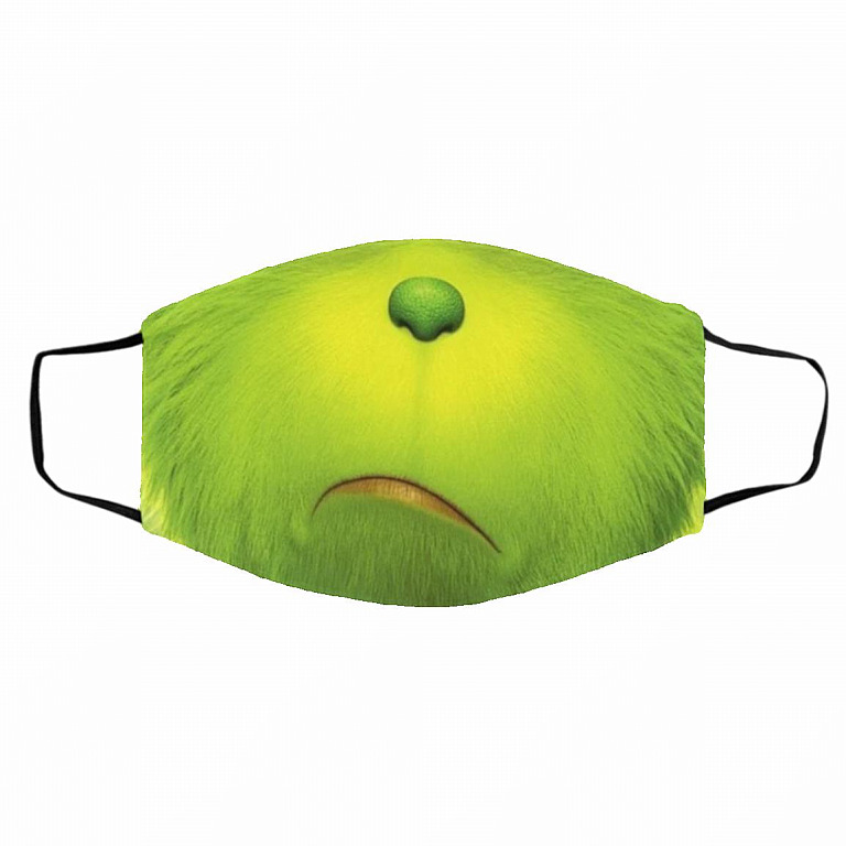 Grin-ch Mouth Christmas, White, Cloth Face Cover – Medium/Large