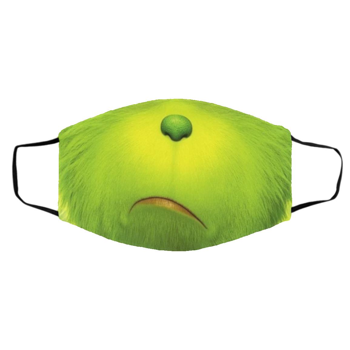 Grin-ch Mouth Christmas, White, Cloth Face Cover – Medium/Large Grin-ch Mouth Christmas, White, Cloth Face Cover – Medium/Large