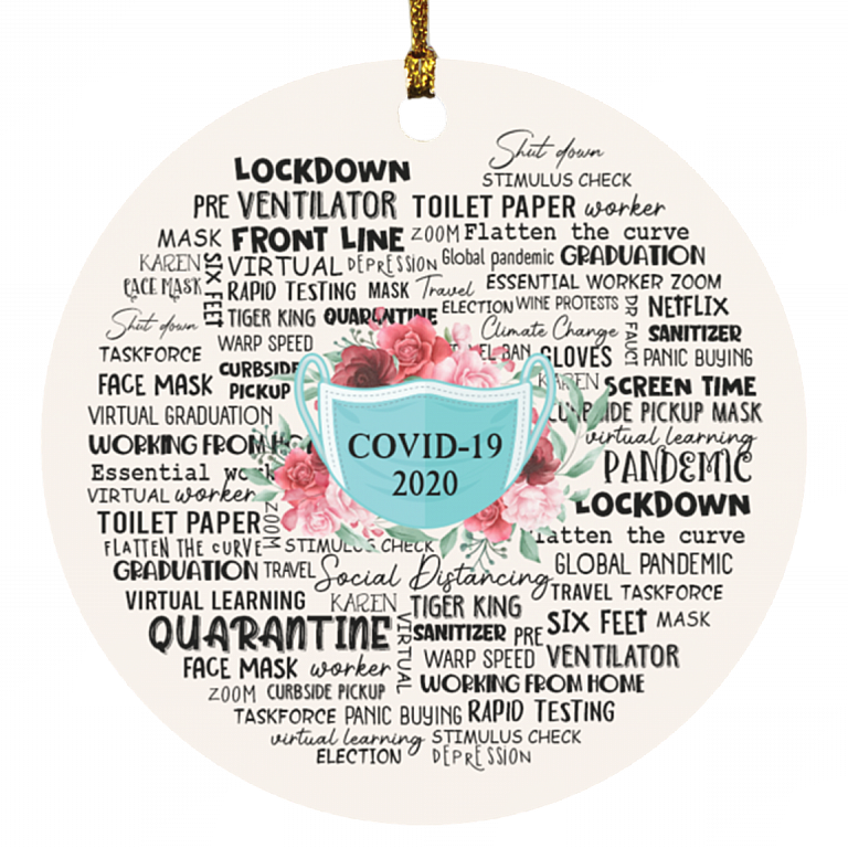 Nurse 2020 Decorative Christmas Ornament - Holiday Flat Circle Ornament - Holiday Decoration Gift, White, Circle Ornament