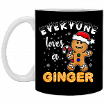 Everyone Loves A Ginger Ceramic Coffee Mug - Beer Stein - Water Bottle - Color Changing Mug, Black, 11 oz. White Mug