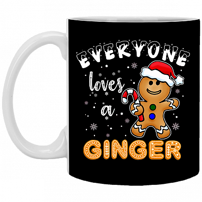Everyone Loves A Ginger Ceramic Coffee Mug - Beer Stein - Water Bottle - Color Changing Mug, Black, 11 oz. White Mug