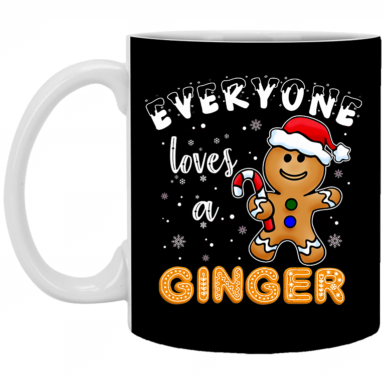 Everyone Loves A Ginger Ceramic Coffee Mug - Beer Stein - Water Bottle - Color Changing Mug, Black, 11 oz. White Mug
