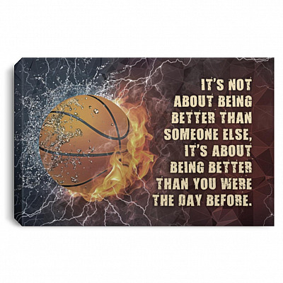 It's Not About Being Better Than Someone, White, 0.75'' Framed Canvas