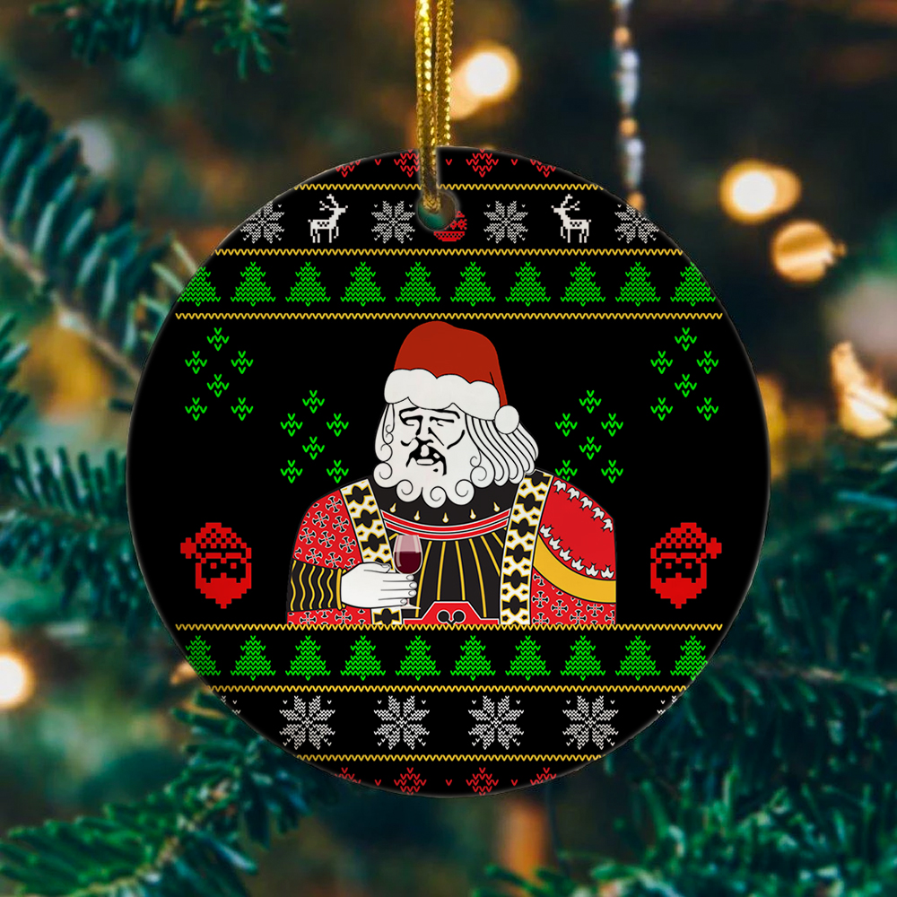 4KT. Santa Dicaprio Big Fat (Ornament Circle) Mockup