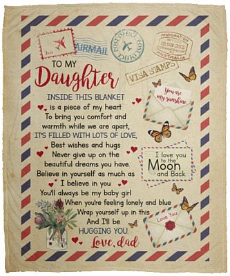 From Dad To My Daughter Blanket, White, Cozy Plush Fleece Blanket - 50x60