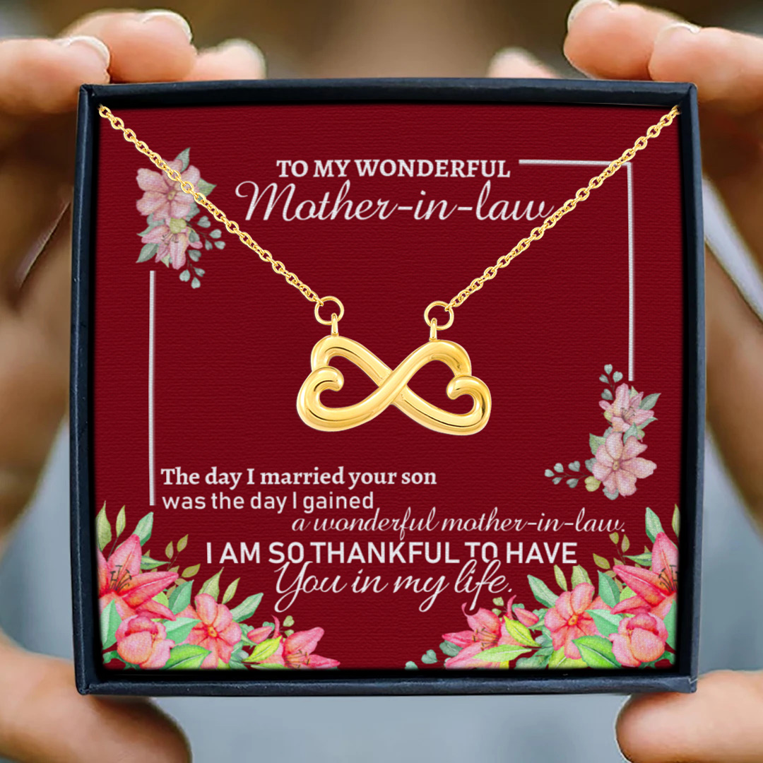 7 HG ưu tiên_ To My Wonderful Mother in law (5) Infinity Heart Necklace (Gold) 3