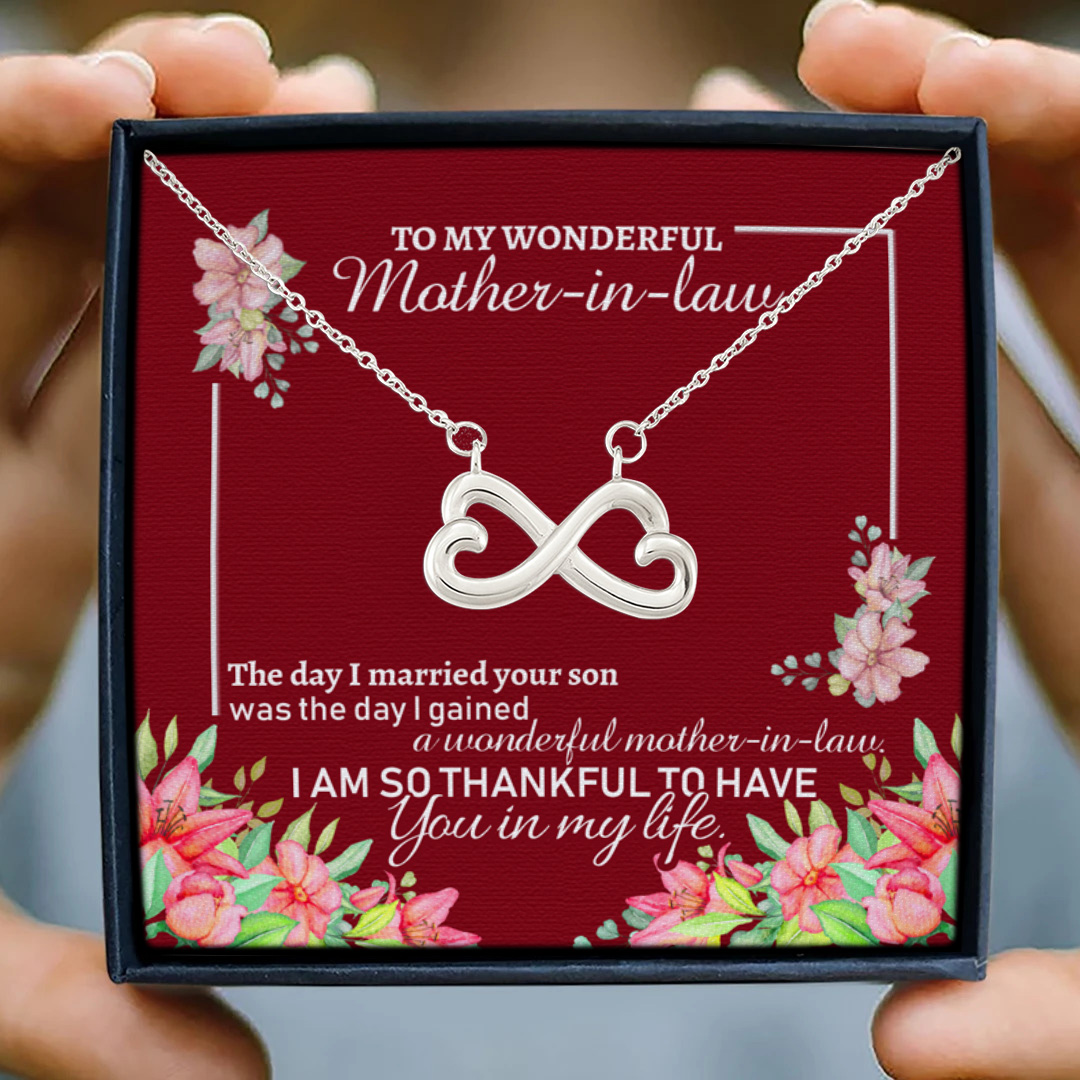 7 HG ưu tiên_ To My Wonderful Mother in law (5) Infinity Heart Necklace (Silver) 3