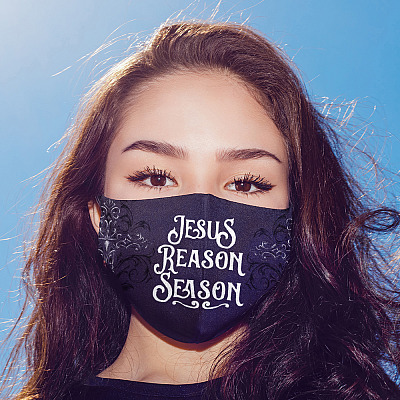 Alternative view of Jesus Is the Reason For The Season Washable Reusable Custom - Printed Cloth Face Mask Cover