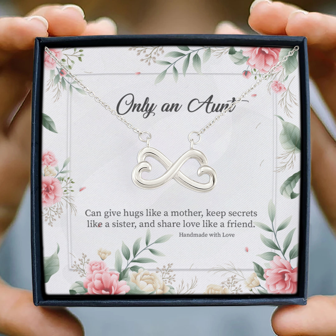 73 HG_ Only An Aunt (3) Infinity Heart Necklace (Silver) 3