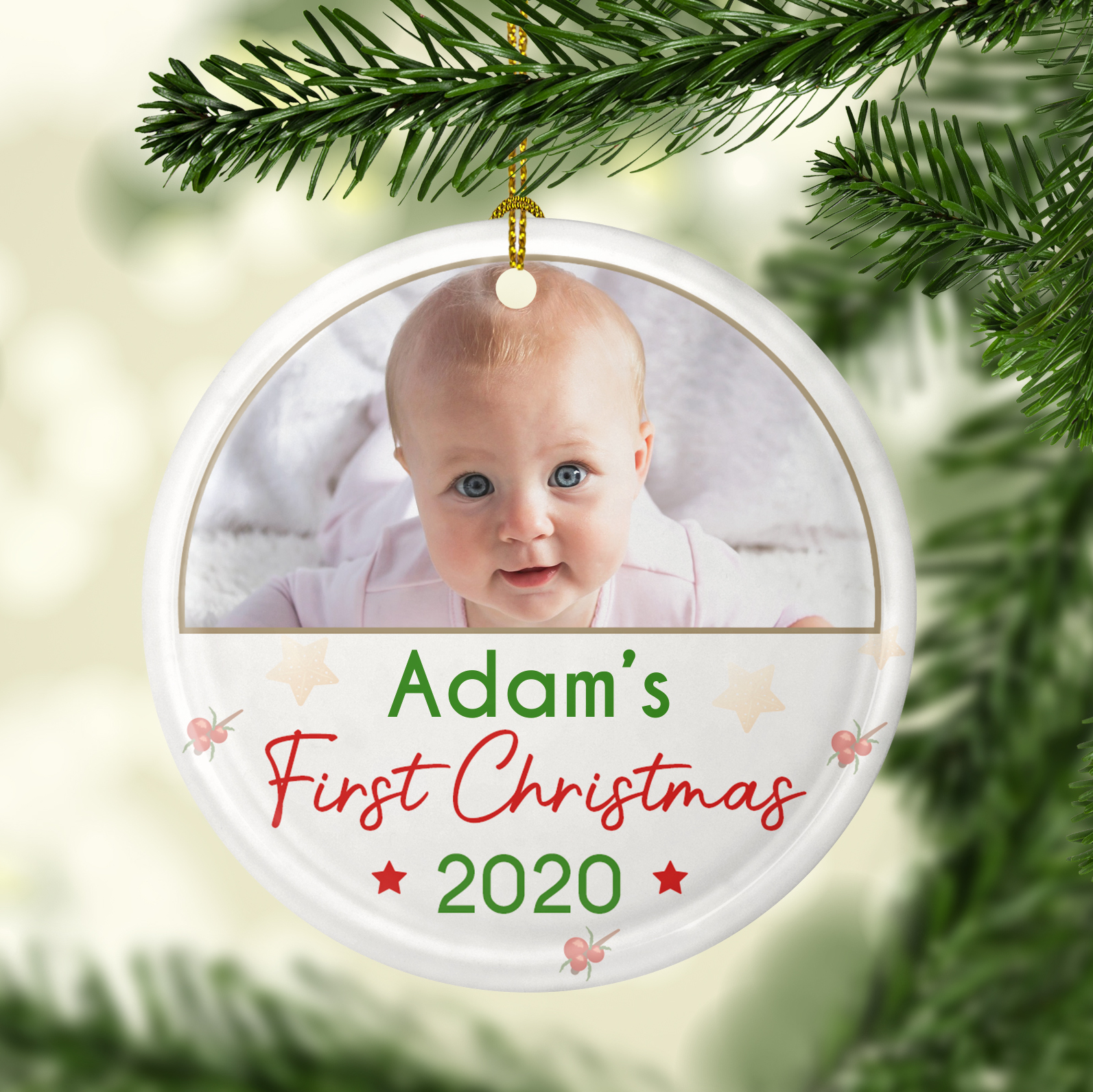 58 HG. Baby First Christmas Custom Photo mk 3