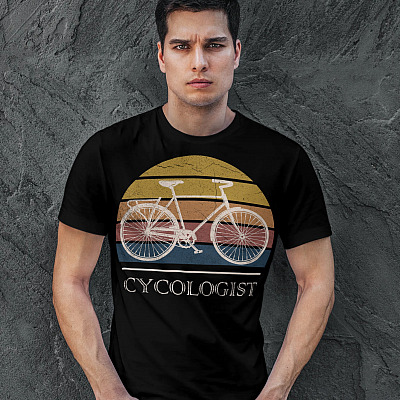 Alternative view of Vintage Retro Cycologist T- Shirt - Funny Biking Shirts for Men - Cycling Dad Gift T-Shirt