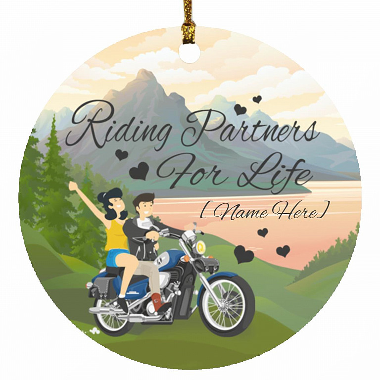 Couple Biker Gifts Personalized Couple Christmas Ornaments