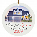 Personalized Photo New Home Ornament, White, Circle Ornament Personalized Photo New Home Ornament, White, Circle Ornament