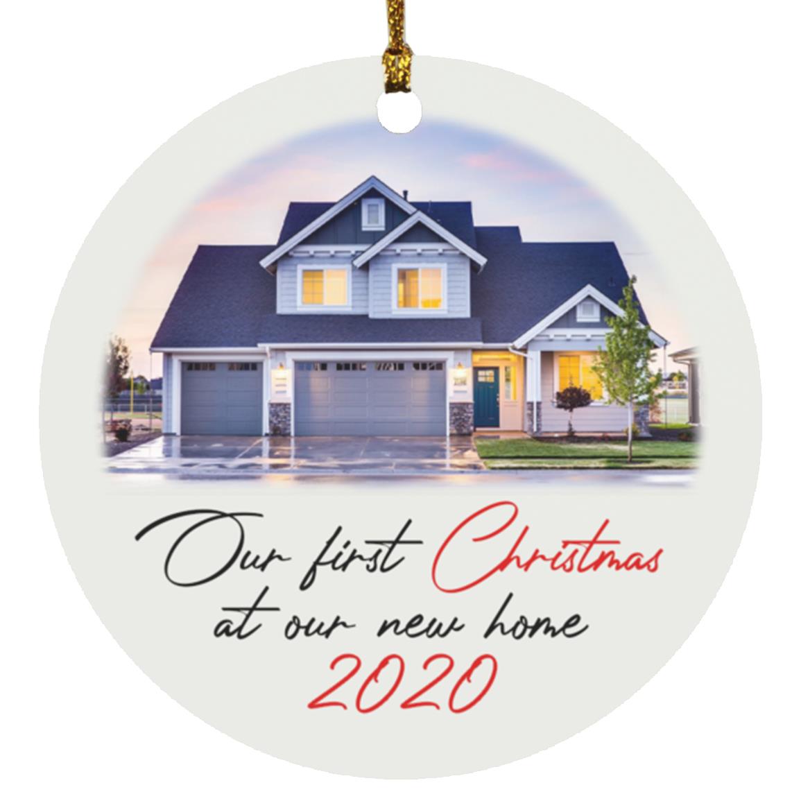 Personalized Photo New Home Ornament, White, Circle Ornament Personalized Photo New Home Ornament, White, Circle Ornament