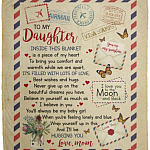 From Mom To My Daughter Blanket, White, Cozy Plush Fleece Blanket - 50x60