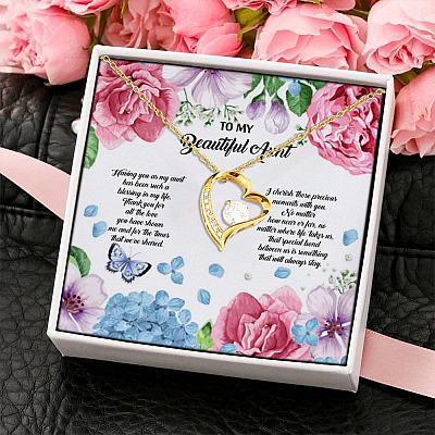 Alternative view of To My Beautiful Aunt Having You As My Aunt Has Been Such A Blessing In My Life Forever Love Pendant Necklace