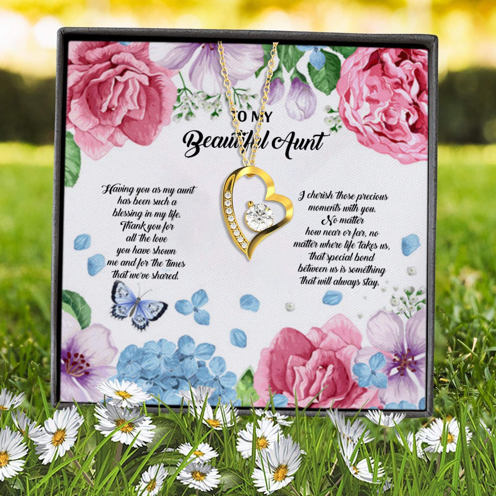 12Th. My Beautiful Aunt Forever Love Necklace (Gold) 7