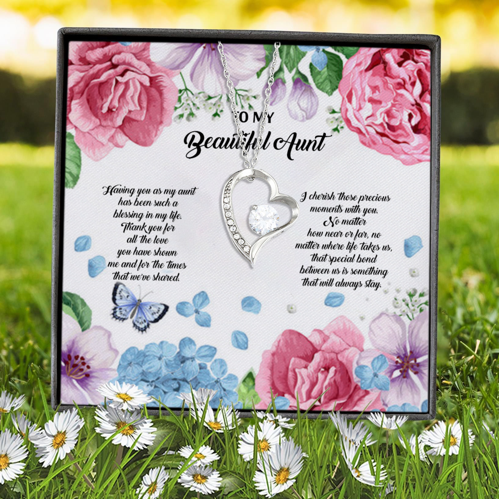 12Th. My Beautiful Aunt Forever Love Necklace (Silver) 7