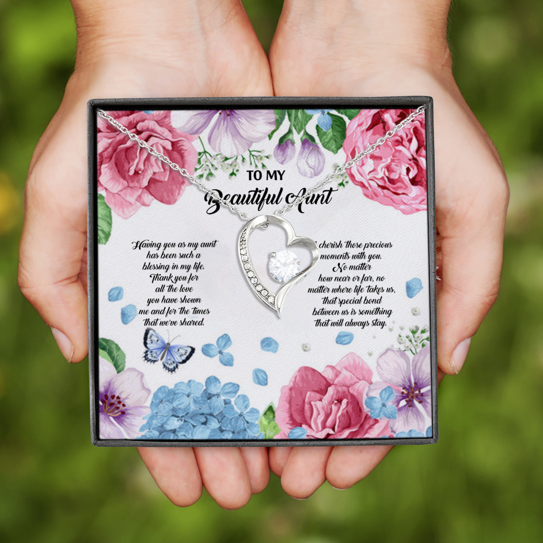 12Th. My Beautiful Aunt Forever Love Necklace (Silver)