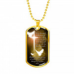 Yea, Though I Walk Through The Valley of The Shadow of Death I Will Fear No Evil Dog Tag Pendant Necklace - Dog Tag (Gold Plated) Yea, Though I Walk Through The Valley of The Shadow of Death I Will Fear No Evil Dog Tag Pendant Necklace - Dog Tag (Gold Plated)