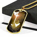 Yea, Though I Walk Through The Valley of The Shadow of Death I Will Fear No Evil Dog Tag Pendant Necklace - Dog Tag (Gold Plated) Yea, Though I Walk Through The Valley of The Shadow of Death I Will Fear No Evil Dog Tag Pendant Necklace - Dog Tag (Gold Plated)