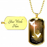 Yea, Though I Walk Through The Valley of The Shadow of Death I Will Fear No Evil Dog Tag Pendant Necklace - Dog Tag (Gold Plated) Yea, Though I Walk Through The Valley of The Shadow of Death I Will Fear No Evil Dog Tag Pendant Necklace - Dog Tag (Gold Plated)