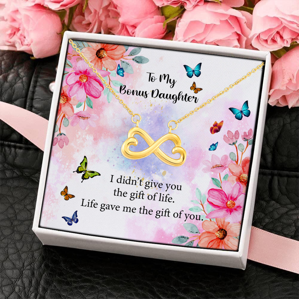 9Th. Bonus Daughter Infinity Heart Necklace (Gold) 4