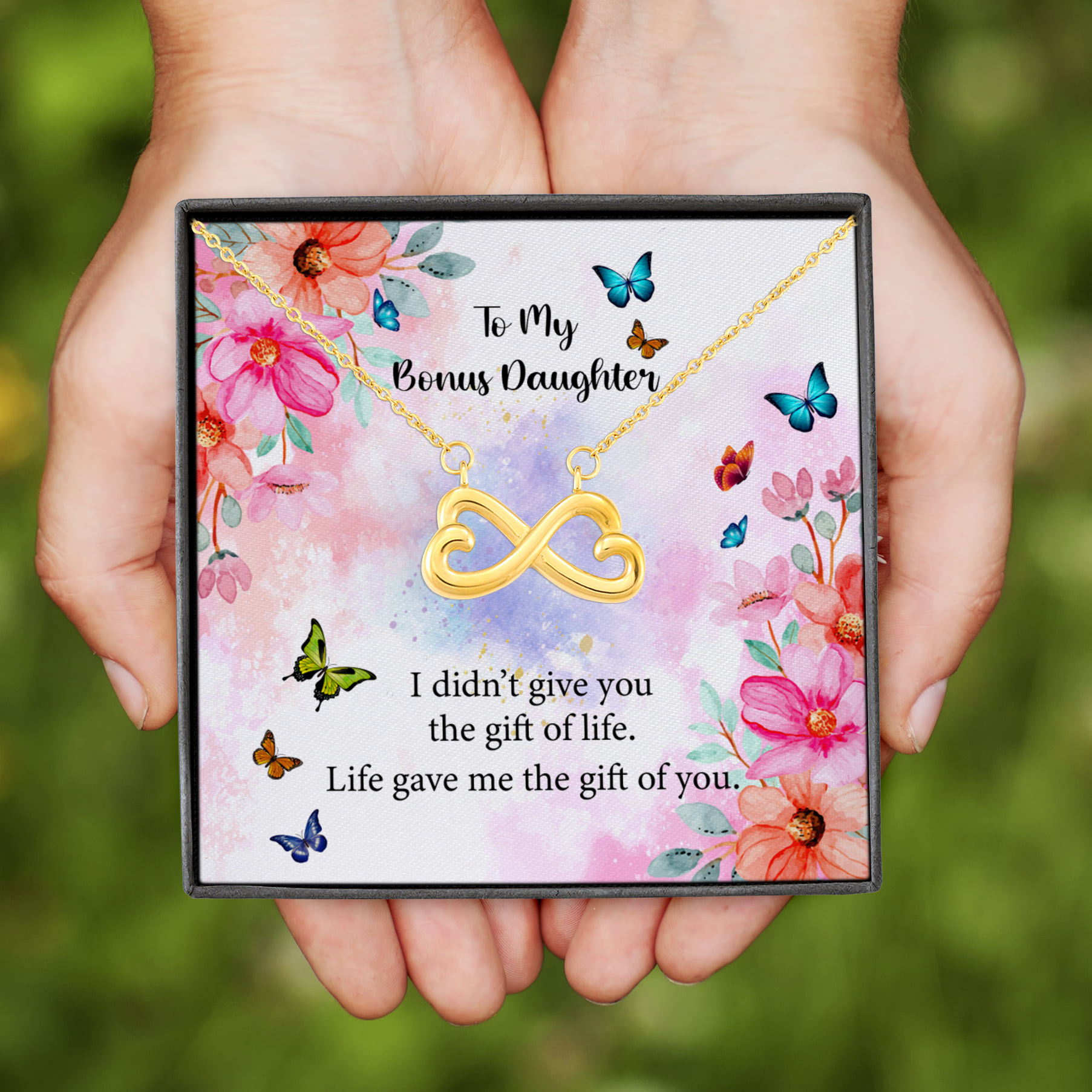 9Th. Bonus Daughter Infinity Heart Necklace (Gold)