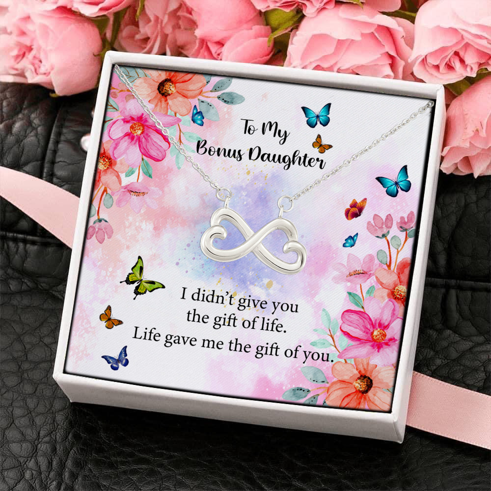 9Th. Bonus Daughter Infinity Heart Necklace (Silver) 4
