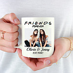 Custom Photo Friends Forever Ceramic Coffee Mug - Beer Stein - Water Bottle - Color Changing Mug