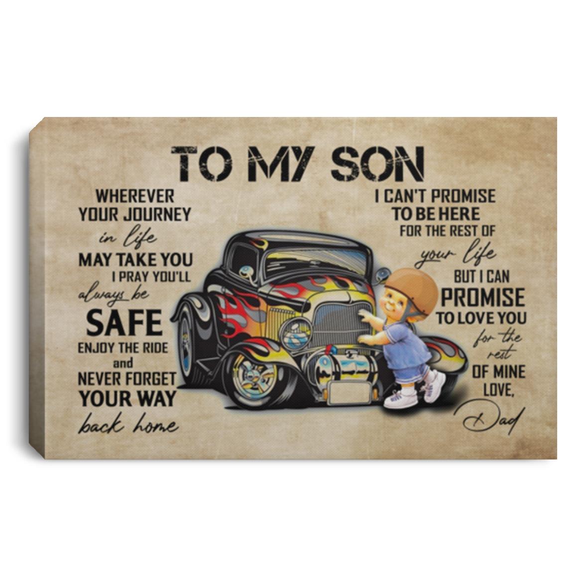 Dad To My Son Wherever Your Journey Canvas, White, 0.75'' Framed Canvas Dad To My Son Wherever Your Journey Canvas, White, 0.75'' Framed Canvas