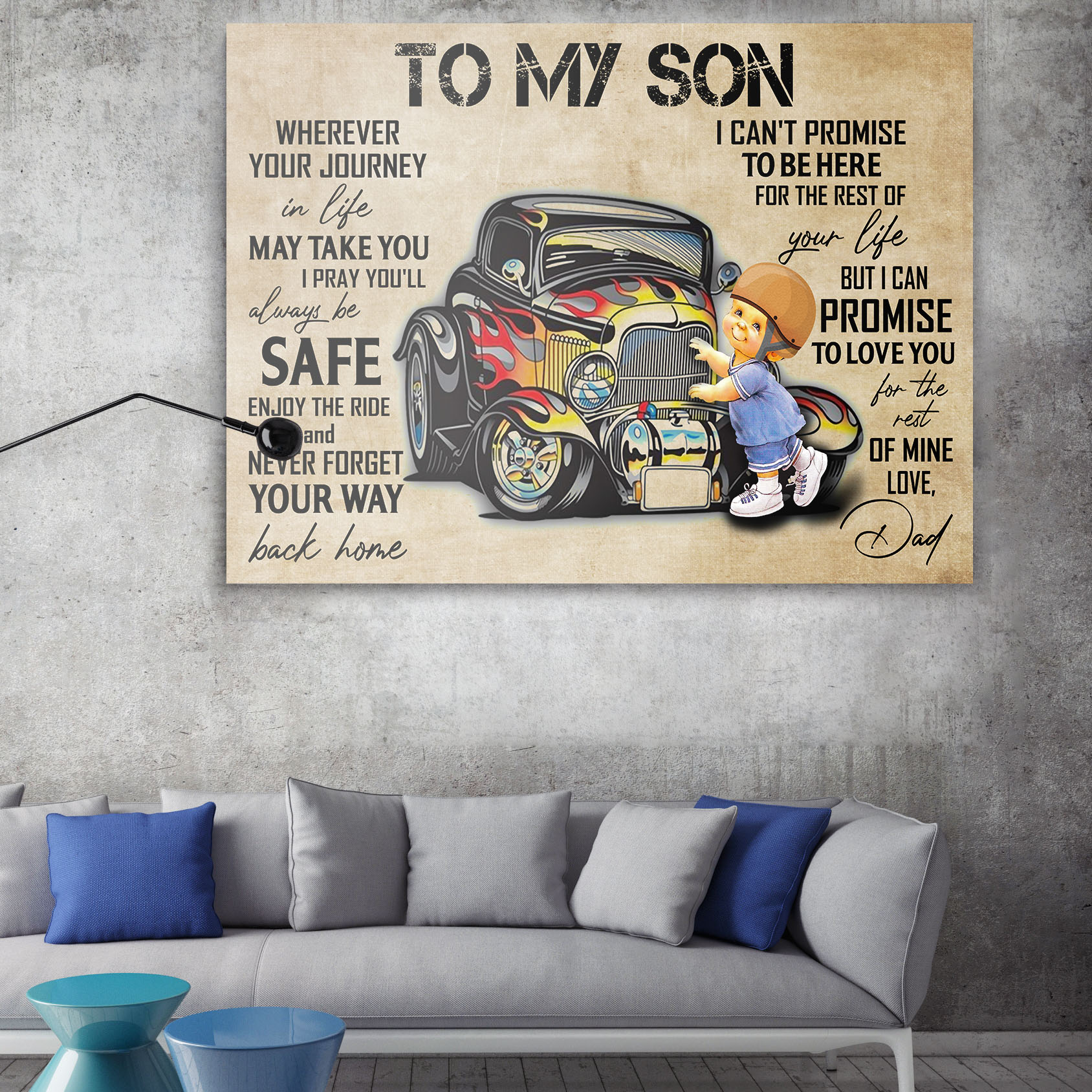 mock up poster with vintage hipster loft interior background, 3D